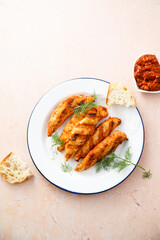 Homemade tandoori chicken on a plate