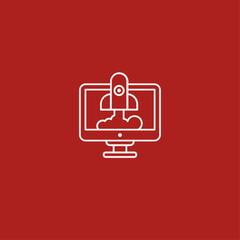 Monitor icon flat vector design