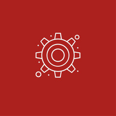 Settings cog icon flat vector design