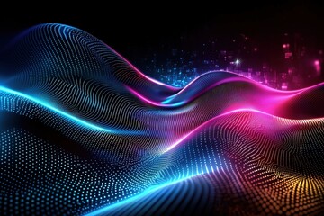 Digital Waves and Network System Illustration