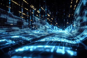 Futuristic Technology Background Featuring Glowing Lines