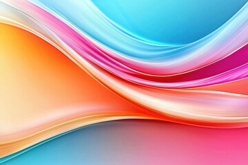 Vibrant abstract background featuring smooth lines in pink, blue, and orange.