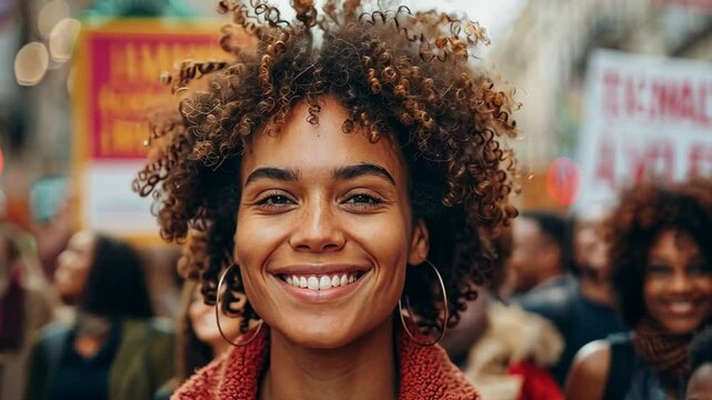 Demonstration for feminism with passionate participants advocating for women's rights