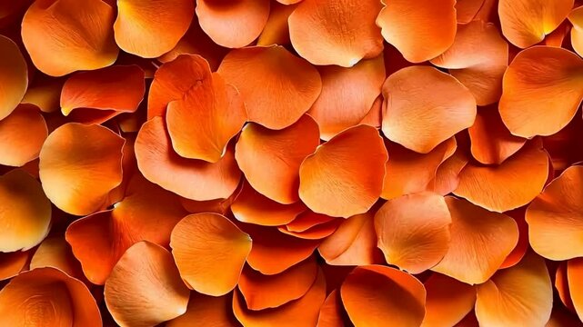 A vibrant collection of orange rose petals symbolizing love and beauty, perfect for weddings and Valentine's Day