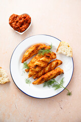 Homemade tandoori chicken on a plate