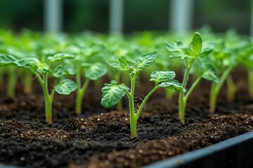 Planting tomato seedlings in a greenhouse for a successful growing season