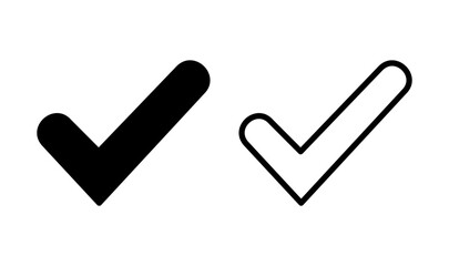 Check mark icon logo design. Tick mark sign and symbol