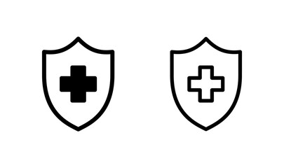Health insurance icon logo design. Insurance health document sign and symbol