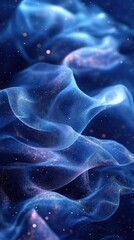 Abstract Blue Nebula: Cosmic Dust and Celestial Waves