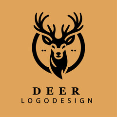 Majestic Deer Head Logo Vector with Intricate Antlers and Modern Black Silhouette for Branding and Wildlife-Inspired Graphic Design
