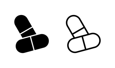 Pills icon logo design. capsule icon. Drug sign and symbol