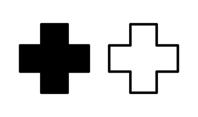 Plus icon logo design. Add plus sign and symbol