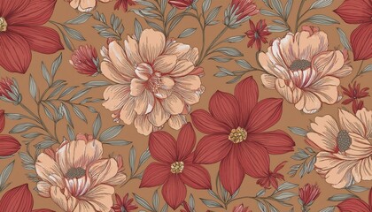 seamless patterns floral background hand drawn flowers illustration fabric wallpaper covers cards wall art posters and decoration