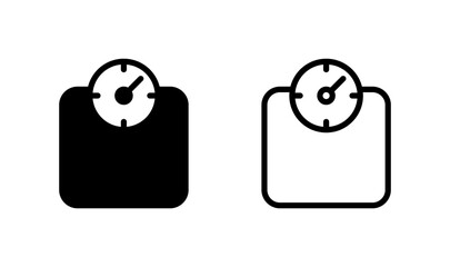 Scales icon logo design. Weight scale sign and symbol