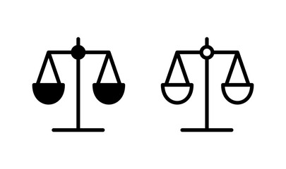 Scales icon logo design. Law scale icon. Justice sign and symbol