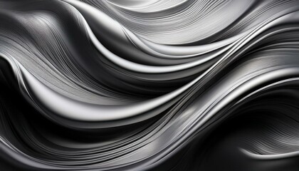 Fototapeta premium elegant 3d abstract sleek wavy background with smooth flowing waves and modern monochrome gradient pattern for luxury wallpaper design and digital art texture concept