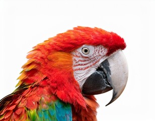 Obraz premium colorful macaw parrot with vibrant feathers isolated on white background ideal for tropical and exotic design projects