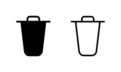 Trash icon logo design. trash can icon. delete sign and symbol.