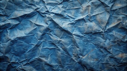 Fototapeta premium Deep Blue Wrinkled Paper Texture Abstract Background for Design Projects