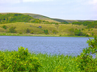 北海道　礼文島の風景(久種湖)