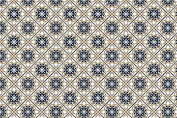 Islamic Moroccan style Seamless Geometric Tile Pattern Vector Background