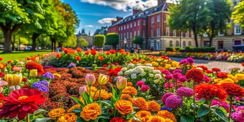 Fototapeta premium Vibrant Macro Photography of Merrion Square, Dublin - Flowers & Details