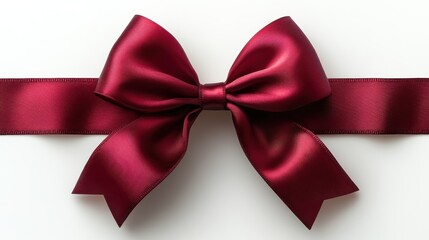 Fototapeta premium classic red satin ribbon bow perfect for christmas gifts holiday decorations and festive celebrations isolated on transparent background