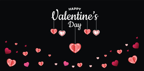 Happy Valentines Day Love Decoration Art Banner