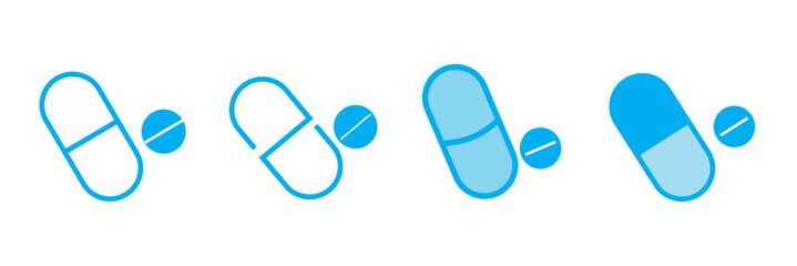 Pills icon vector for web and mobile app. capsule icon. Drug sign and symbol.
