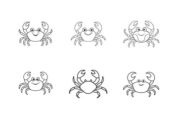Set of Crab line art illustration