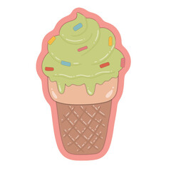 Sweet valentine clipart in colourful with outline