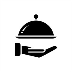 Platter icon. Vector illustration for web design. Restaurant sign. Waiter symbol vector illustration on white background.