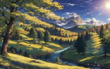 autumn in the mountains, Mountain Valley Serenity