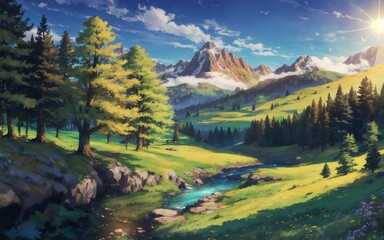 panorama of the mountains, Mountain Range at Dawn