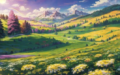 mountain landscape in the summer