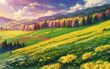 summer landscape in the mountains