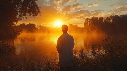 A doctor in a white coat stands confidently, embodying hope and professionalism in a modern, serene setting.