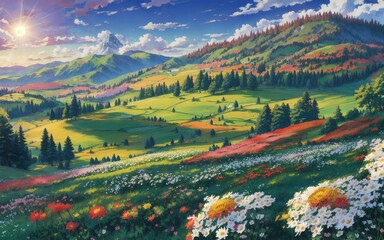 mountain landscape in the summer