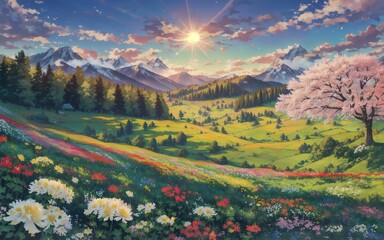 spring in the mountains