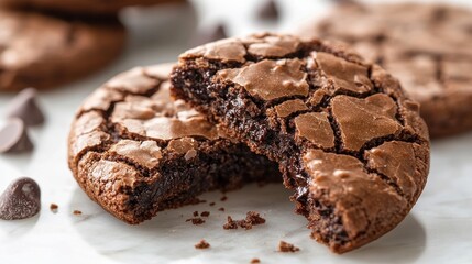 Fototapeta premium cracked chocolate cookie isolated on transparent background