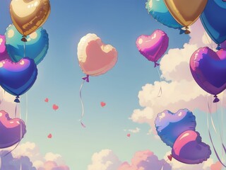 colorful balloons flying in the sky