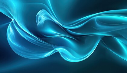 Abstract Blue Glowing Waves Background