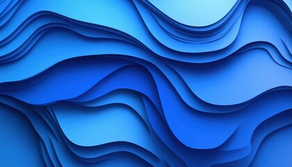 Abstract Blue Layered Waves Background
