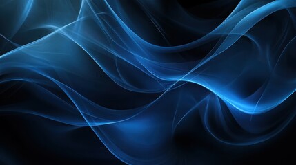 Obraz premium Abstract Blue Wave Background with Glowing Particles