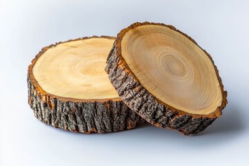 Close up of cut tree trunk.