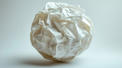 crumpled paper ball isolated on transparent background