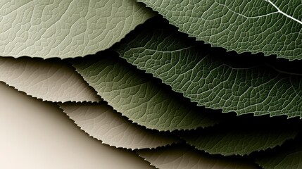 Obraz premium depiction of layered leaves fading into gradient tones