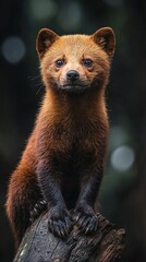 Fototapeta premium HD Phone Wallpaper Adorable Bush Dog Pup Portrait Wildlife Rainforest Animal Cute Canine
