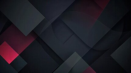 Fototapeta premium Abstract Geometric Dark Background with Red and Grey Shapes