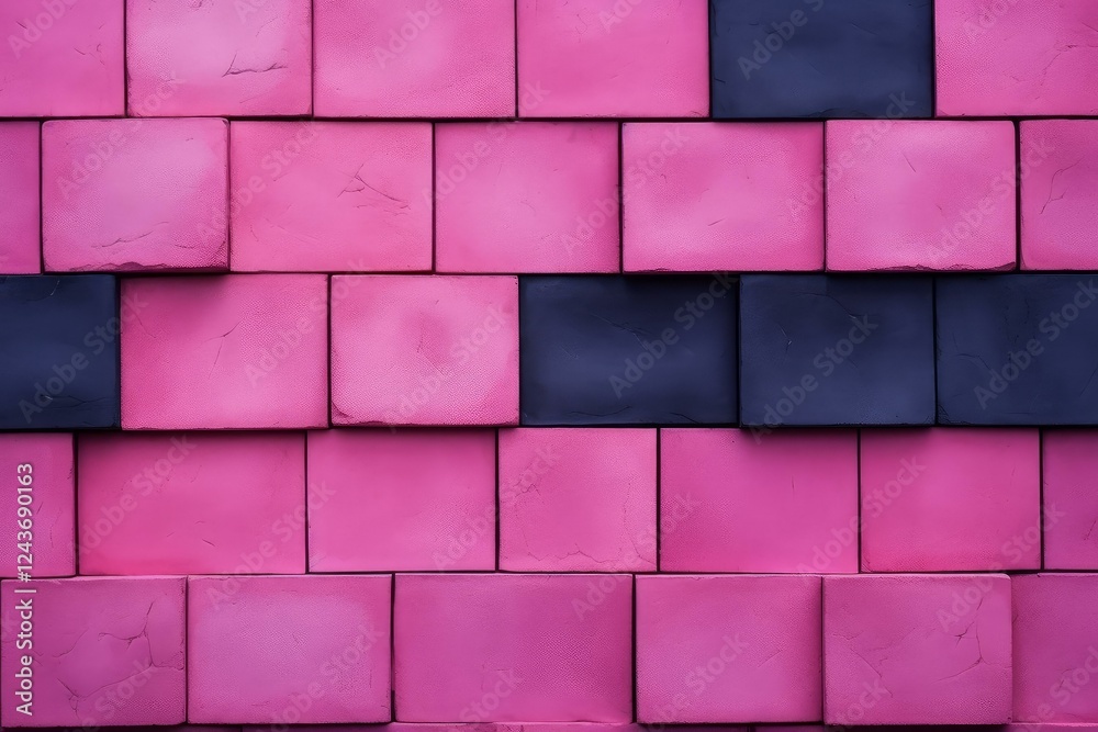 Poster pink and purple rectangular tiles arranged in an offset pattern, creating a visually appealing geome